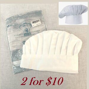 Cloth Chef Hat White Pleated Adult Elastic Baker Kitchen Cooking Cap By Hyzrz